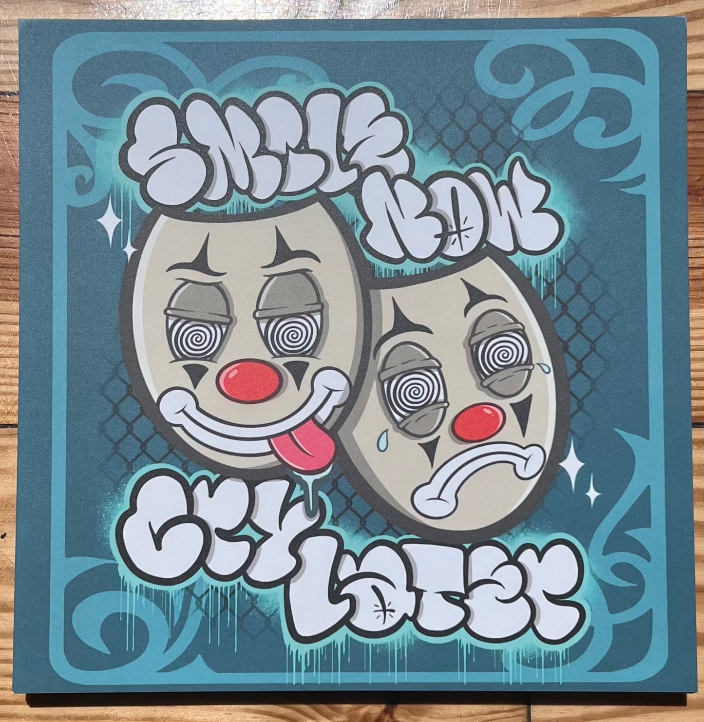 "Smile Now, Cry Later" by Jose Scott - 12x12 FRAMED