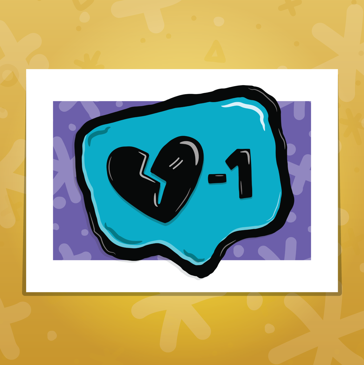 Heart Bub Print - 4in x 6in - CYAN